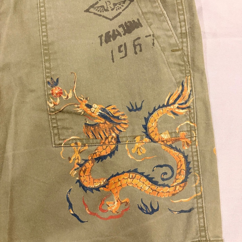 Polo Ralph Lauren Utility Surplus Chino Shorts Olive Green Pacific Tour Mens 40 - Picture 6 of 16